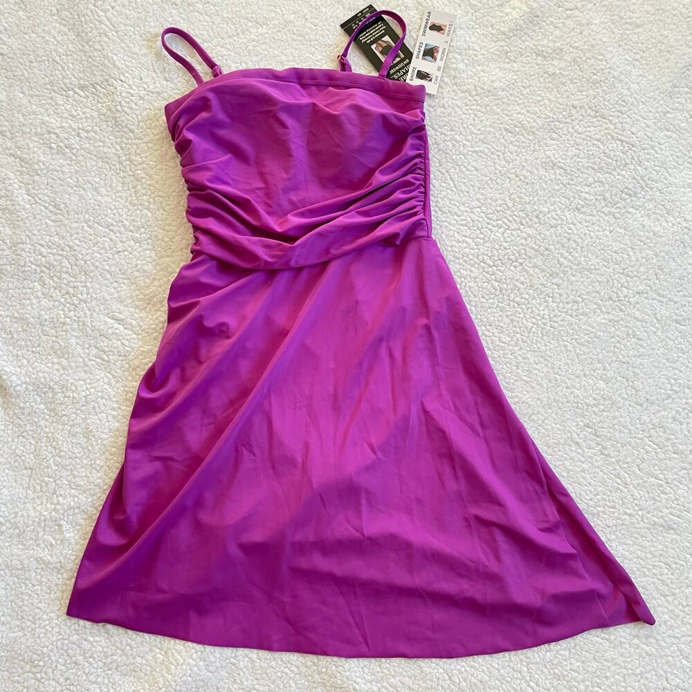Shore Shapes Fuchsia Sculpting Tummy Control One Piece Ruched Resort Swim 12